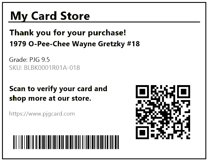 Buyer thank-you insert with QR